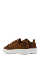 Men's Tan Lace-up Thick-Sole Leather Sneaker | Derimod Men's Tan Lace-up Thick-Sole Leather Sneaker | Derimod