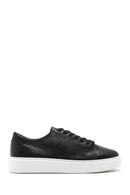 Men's Black Lace-up Thick-Sole Leather Sneaker | Derimod Men's Black Lace-up Thick-Sole Leather Sneaker | Derimod