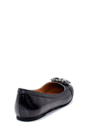 Women's Snakeskin Patterned Ballerinas with Stone Detail | Derimod Women's Snakeskin Patterned Ballerinas with Stone Detail | Derimod
