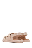 Women's Beige Double Buckle Sandals | Derimod Women's Beige Double Buckle Sandals | Derimod