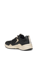 Geox Women Black D Zarvıa A - Mesh+Pearl.Gbk Lace-Up Thick Sole Leather Sneaker | Derimod Geox Women Black D Zarvıa A - Mesh+Pearl.Gbk Lace-Up Thick Sole Leather Sneaker | Derimod
