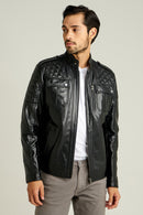 Turner Men's Leather Jacket | Derimod Turner Men's Leather Jacket | Derimod