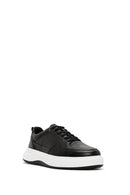 Men's Black Lace-up Leather Sneaker | Derimod Men's Black Lace-up Leather Sneaker | Derimod