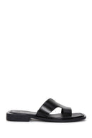 Women's Black Leather Slippers | Derimod Women's Black Leather Slippers | Derimod