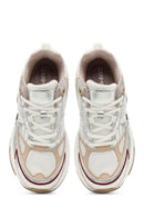 Women's Beige Lace-Up Thick-Soled Sneaker | Derimod Women's Beige Lace-Up Thick-Soled Sneaker | Derimod