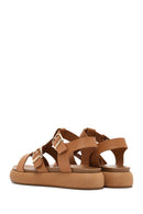 Women's Brown Buckled Thick Soled Leather Sandals | Derimod Women's Brown Buckled Thick Soled Leather Sandals | Derimod