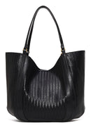Woman Black Accessorized Printed Shoulder Bag | Derimod Woman Black Accessorized Printed Shoulder Bag | Derimod