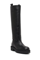 Women's Black Thick-Soled Leather Boot | Derimod Women's Black Thick-Soled Leather Boot | Derimod