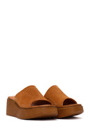 Woman Dark Dusty Pink Wedge Heel Suede Slipper | Derimod Woman Dark Dusty Pink Wedge Heel Suede Slipper | Derimod