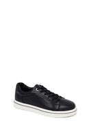 Erkek Siyah Bağcıklı Deri Sneaker | Derimod Erkek Siyah Bağcıklı Deri Sneaker | Derimod