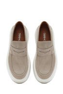 Men's Beige Suede Leather Casual Loafer | Derimod Men's Beige Suede Leather Casual Loafer | Derimod