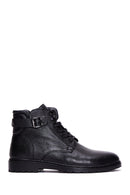 Men's Black Leather Zippered Boots | Derimod Men's Black Leather Zippered Boots | Derimod