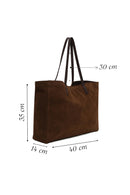 Woman Brown Suede Shoulder Bag | Derimod Woman Brown Suede Shoulder Bag | Derimod