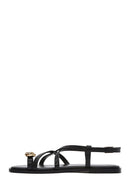 Women's Black Buckled Flip Flop Sandals | Derimod Women's Black Buckled Flip Flop Sandals | Derimod