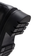 Women's Black Leather Thick Soled Zippered Boots | Derimod Women's Black Leather Thick Soled Zippered Boots | Derimod