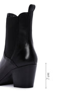 Women's Black Heeled Leather Chelsea Boots | Derimod Women's Black Heeled Leather Chelsea Boots | Derimod