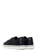 Erkek Siyah Bağcıklı Deri Sneaker | Derimod Erkek Siyah Bağcıklı Deri Sneaker | Derimod