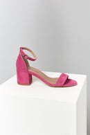 Suede Ankle Strap Women's Leather Heeled Sandals | Derimod Suede Ankle Strap Women's Leather Heeled Sandals | Derimod