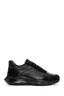 Erkek Siyah Bağcıklı Kalın Tabanlı Deri Casual Sneaker | Derimod Erkek Siyah Bağcıklı Kalın Tabanlı Deri Casual Sneaker | Derimod
