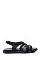 Kadın Siyah Deri Comfort Sandalet | Derimod Kadın Siyah Deri Comfort Sandalet | Derimod