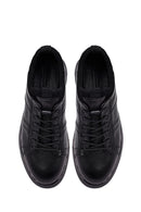 Male Black Lace-up Leather Casual Sneaker | Derimod Male Black Lace-up Leather Casual Sneaker | Derimod