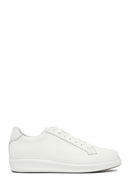 Men's White Lace-up Leather Sneaker | Derimod Men's White Lace-up Leather Sneaker | Derimod