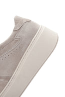 Women's Beige Thick Soled Nubuck Leather Sneaker | Derimod Women's Beige Thick Soled Nubuck Leather Sneaker | Derimod