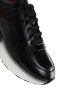 Erkek Siyah Kalın Tabanlı Bağcıklı Deri Sneaker | Derimod Erkek Siyah Kalın Tabanlı Bağcıklı Deri Sneaker | Derimod