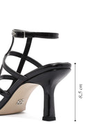 Women's Black Ankle Buckle Thin Heel Patent Leather Sandals | Derimod Women's Black Ankle Buckle Thin Heel Patent Leather Sandals | Derimod
