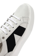 Erkek Beyaz Bağcıklı Kalın Tabanlı Deri Sneaker | Derimod Erkek Beyaz Bağcıklı Kalın Tabanlı Deri Sneaker | Derimod