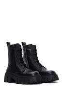 Women's Black Zippered Leather Boots | Derimod Women's Black Zippered Leather Boots | Derimod