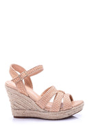 Women's Straw Wedge Heeled Sandals | Derimod Women's Straw Wedge Heeled Sandals | Derimod