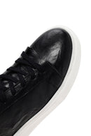 Erkek Siyah Bağcıklı Kalın Tabanlı Deri Sneaker | Derimod Erkek Siyah Bağcıklı Kalın Tabanlı Deri Sneaker | Derimod
