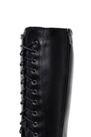 Women's Black Zipper Heeled Leather Boots | Derimod Women's Black Zipper Heeled Leather Boots | Derimod