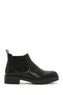 Women's Black Leather Casual Short Chelsea Boots | Derimod Women's Black Leather Casual Short Chelsea Boots | Derimod