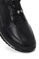 Men's Black Lace-Up Thick-Soled Leather Casual Sneaker | Derimod Men's Black Lace-Up Thick-Soled Leather Casual Sneaker | Derimod