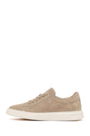 Erkek Bej Bağcıklı Süet Deri Sneaker | Derimod Erkek Bej Bağcıklı Süet Deri Sneaker | Derimod