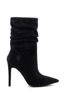 Women's Black Thin Heeled Stone Boots | Derimod Women's Black Thin Heeled Stone Boots | Derimod