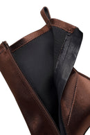 Woman Brown Zip Closure Thin-heeled Stretch Boots | Derimod Woman Brown Zip Closure Thin-heeled Stretch Boots | Derimod
