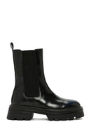 Women's Navy Blue Leather Chelsea Boots | Derimod Women's Navy Blue Leather Chelsea Boots | Derimod