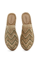 Women's Beige Straw Slippers | Derimod Women's Beige Straw Slippers | Derimod