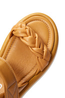 Kadın Sarı Deri Comfort Sandalet | Derimod Kadın Sarı Deri Comfort Sandalet | Derimod