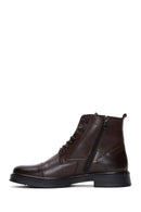 Men's Brown Leather Flat Boots | Derimod Men's Brown Leather Flat Boots | Derimod