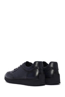 Men's Navy Blue Lace-Up Leather Sneaker | Derimod Men's Navy Blue Lace-Up Leather Sneaker | Derimod