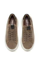 Women's Mink Suede Leather Thick Soled Sneaker | Derimod Women's Mink Suede Leather Thick Soled Sneaker | Derimod