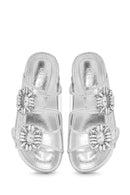 Women's Transparent Double Buckle Stone Slippers | Derimod Women's Transparent Double Buckle Stone Slippers | Derimod