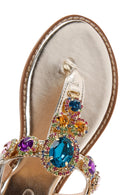 Women's Gold Stone Flip-Flop Sandals | Derimod Women's Gold Stone Flip-Flop Sandals | Derimod