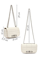 Women's Cream Long Strap Quilted Mini Crossbody Bag | Derimod Women's Cream Long Strap Quilted Mini Crossbody Bag | Derimod