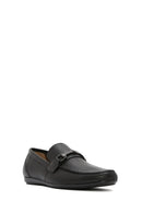 Men's Black Printed Leather Casual Loafer | Derimod Men's Black Printed Leather Casual Loafer | Derimod