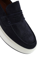 Erkek Lacivert Süet Deri Casual Loafer | Derimod Erkek Lacivert Süet Deri Casual Loafer | Derimod